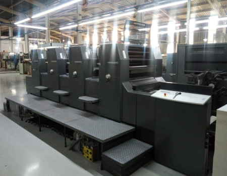 HEIDELBERG PM 74- 4 CORES, ANO 2006, FORMATO 530 X 740 MM, ALCOLOR, EASYPLATE TROCA CHAPAS, PAINEL CLASSIC CENTER, TINTA, ÁGUA E REGISTROS AUT. LAVADOR AUT. RODOU APENAS 160 MIL IMPRESSÕES, ACOMPANHA PRE-REGISTRO DE CHAPAS E MANUAIS, VALOR R$ 850.000,00